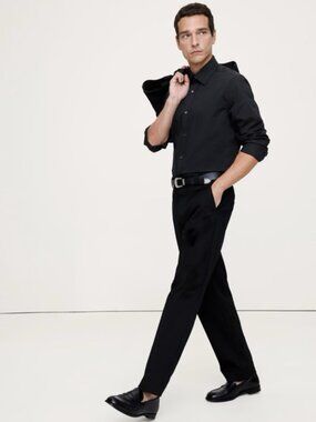 Banana Republic - Standard-Fit Wrinkle-Resistant Dress Shirt - Black - NWT